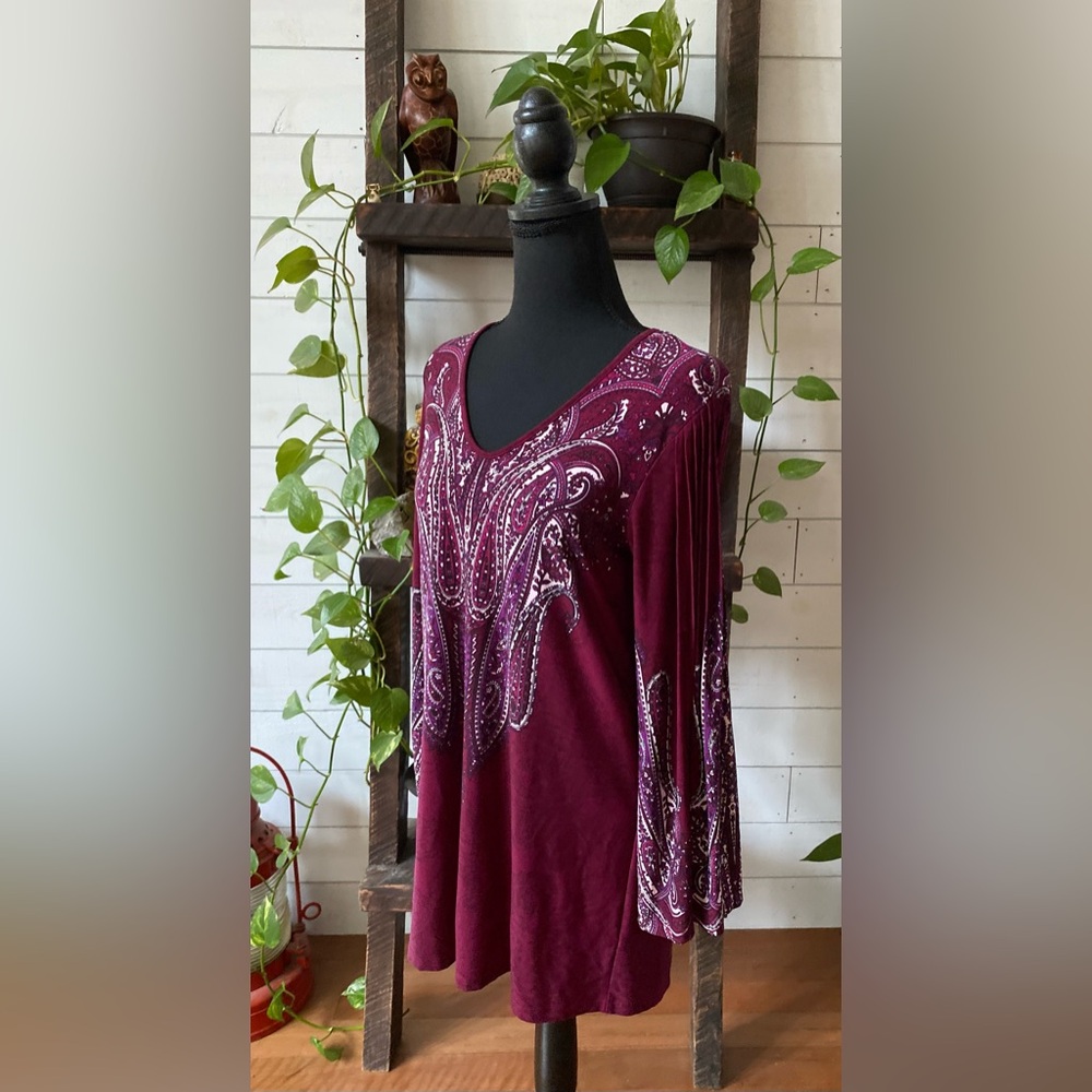 Effortless Style by Citiknits: Purple Boho Tunic Style Blouse - Picture 14 of 16